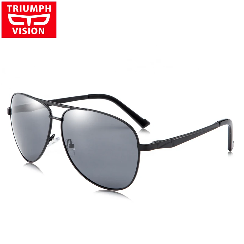 Мужские солнцезащитные очки TRIUMPH VISION, Классический фирменный дизайн, Lunette Polaroid, солнцезащитные очки для мужчин, высокое качество, металлические очки - Цвет линз: 001