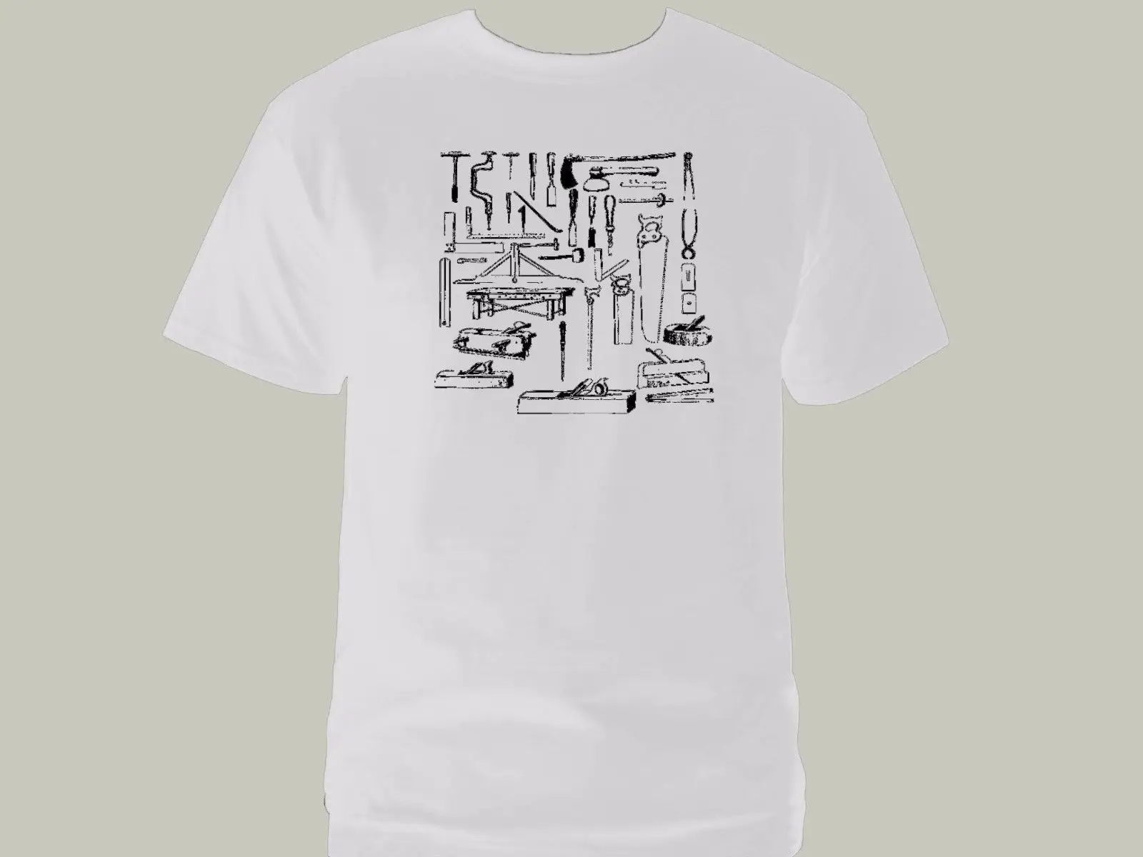 Woodworking wood worker tools carpenter handyman white graphic new t shirt | Мужская одежда