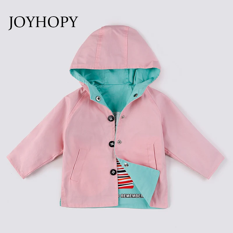 

Both sides spring&summer girls jackets casual hooded outerwear for girls fashion Cartoon Painted kids clothing girls