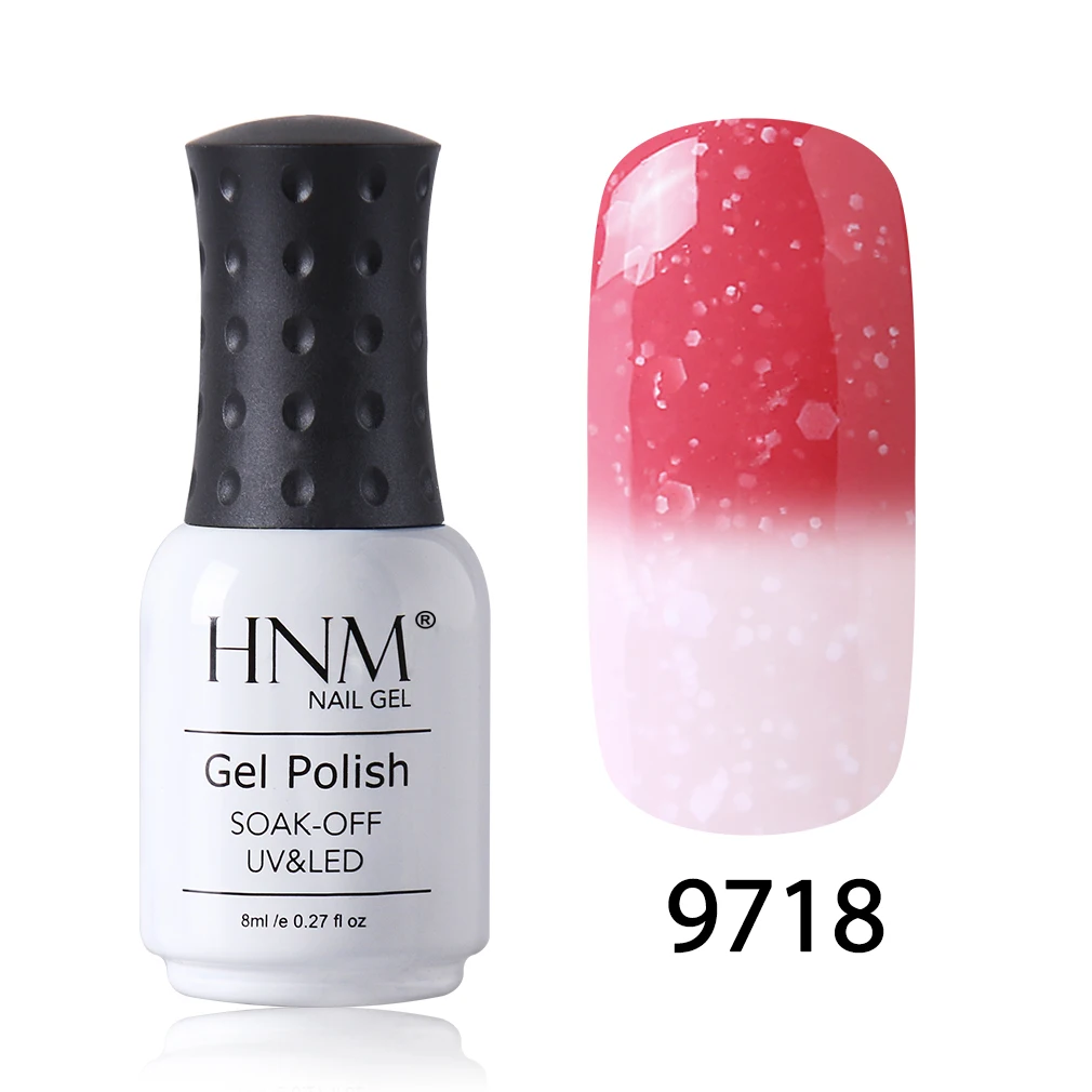 HNM 8 мл Снежинка Thremal УФ-гель для ногтей Полупостоянный светодиодный лак для ногтей Впитывается от изменения цвета Гибридный лак Эмаль - Цвет: 9718