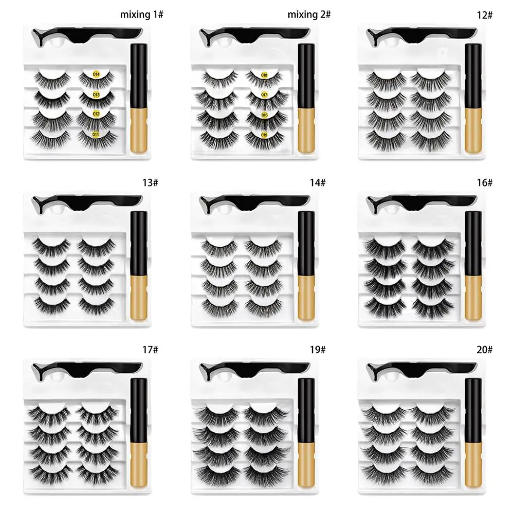 4 пары накладные ресницы на магнитах и магнитной подводке для глаз и набор пинцетов 5 магнитные накладные ресницы водонепроницаемый Магнит подводка для глаз 3D полные ресницы