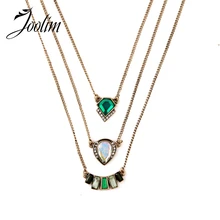 Ювелирные изделия joolim оптом/зеленый слоистый 3 ряда съемный конвертируемый ожерелье Модные ювелирные изделия Стиль