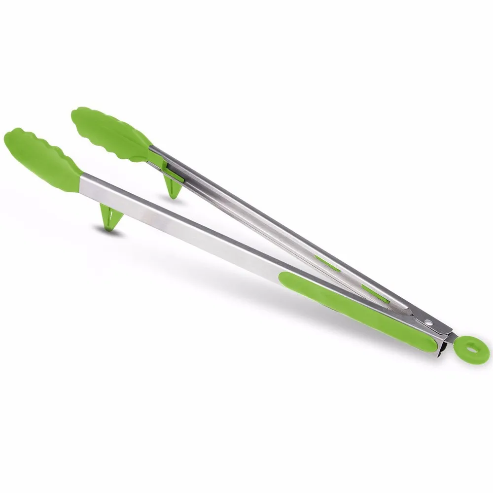 Green Kitchen Tongs Кухонные щипцы термостойкость домашняя кухня все для кухонных аксессуаров антипригарные чурраско Quincho Лидер продаж Прямая - Цвет: Green Kitchen Tongs