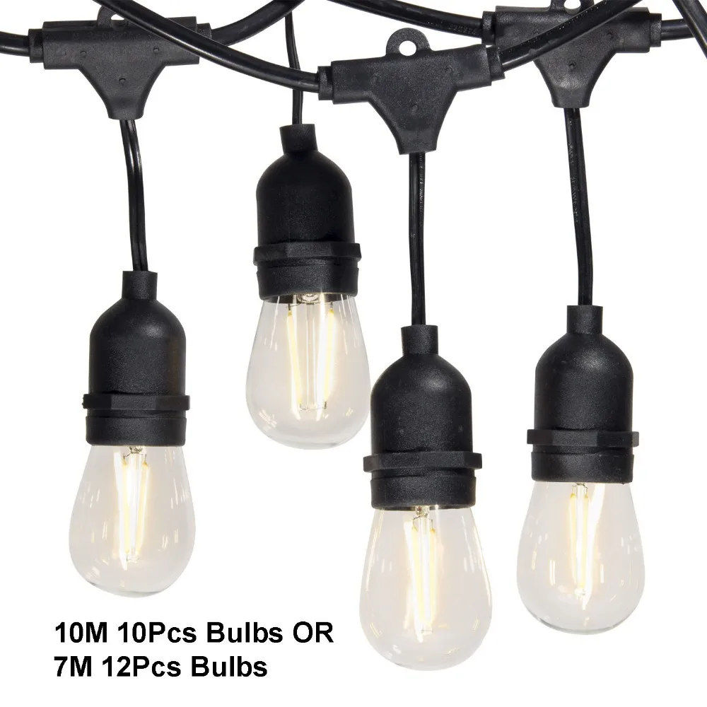 

Waterproof 7M 12pcs/10M 10pcs LED Bulbs String Lights Indoor Outdoor E26 E27 Street Garden Backyard Holiday String Lights
