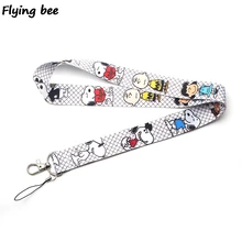 Flyingbee Kawaii Dog Keychain Cartoon Cute Puppy Phone Lanyard Women Fashion Strap Neck Lanyards for ID Card Phone Keys X0116