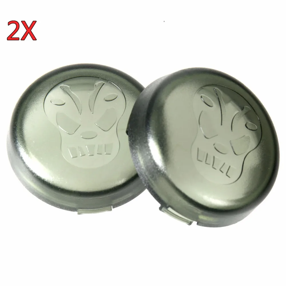 Rudyness Skull Turn Signals Smoked Lens Cover Fit For Harley Sporster