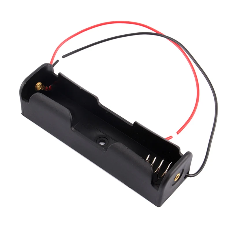 

1Pcs/Lot 1 X 18650 Battery 3.7V Plastic Clip Storage Holder Box Battery Container Case Black with Wire Lead