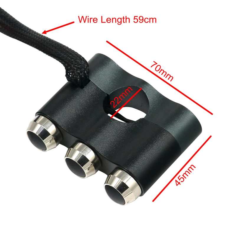 Interruptor de Alumínio Controle do Guiador para Faróis Luz de Parada de Emergência Lmodri Motocicleta Universal 8 Chifres Três-em-um Botão 7 - 3 Automóveis e motos