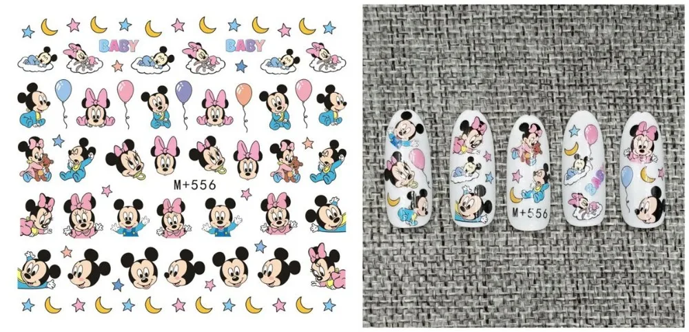 Новейшая 5 листов 15 Тип японский и корейский водяной знак наклейка для ногтей с персонажем мультфильма украшения для ногтей