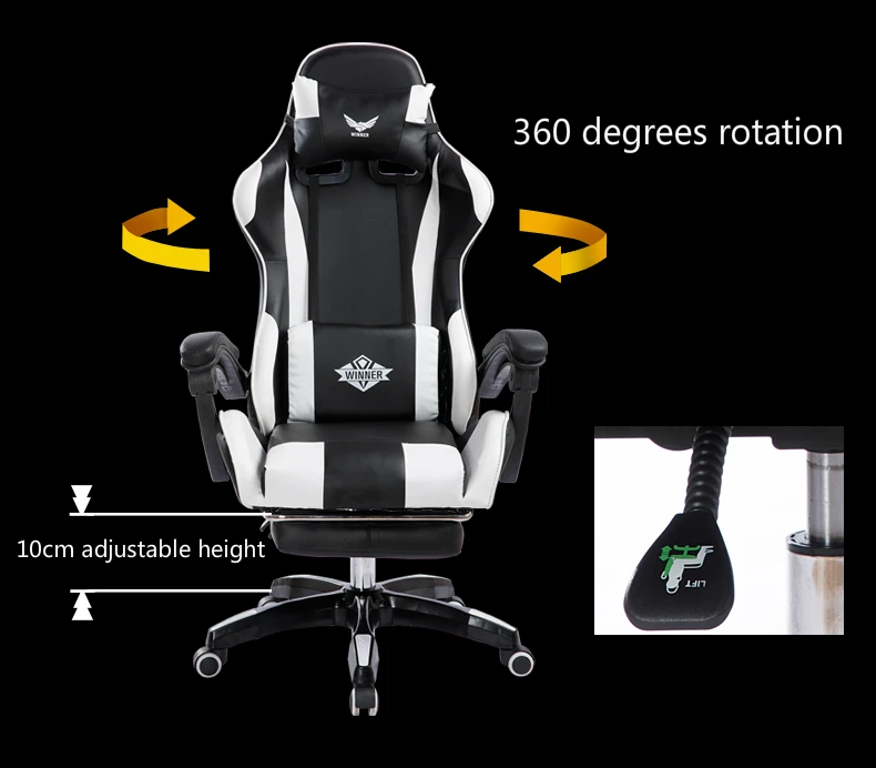Лежащего офисное кресло с подставкой для ног поднял поворачивается e-спортивный игровой кресло бытовой многофункциональный компьютер