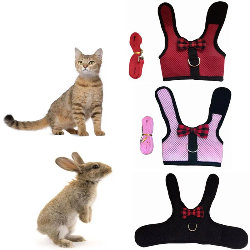 Cat Harness Vest with Leash Breathable Mesh Cat Harness Leash Rabbit