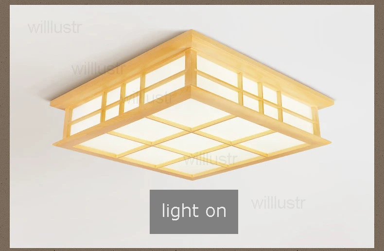 Willlustr светодиодный потолочный светильник из дерева, японский Деревянный светильник для отеля, дома, столовой, спальни, ресторана, акриловая панель осветительная потолочная