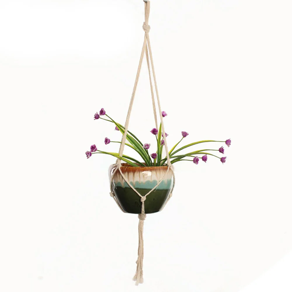 

Gardening Creative Flowerpot Net Bag Plant Green Hanging Basket Hanger Cotton Hemp Rope Hand-Woven Sling