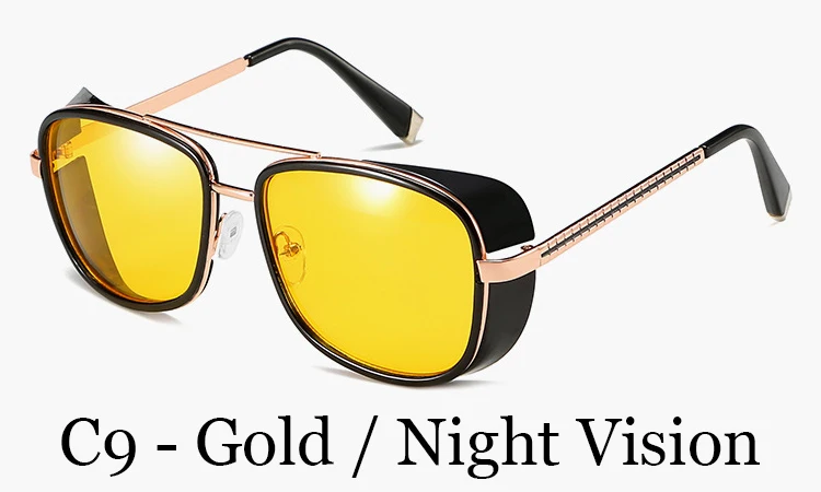 Железный человек 3 Matsuda Tony Stark солнцезащитные очки для мужчин Rossi покрытие супер герой Готический мужской стимпанк очки солнцезащитные очки gafas de sol - Цвет линз: C9