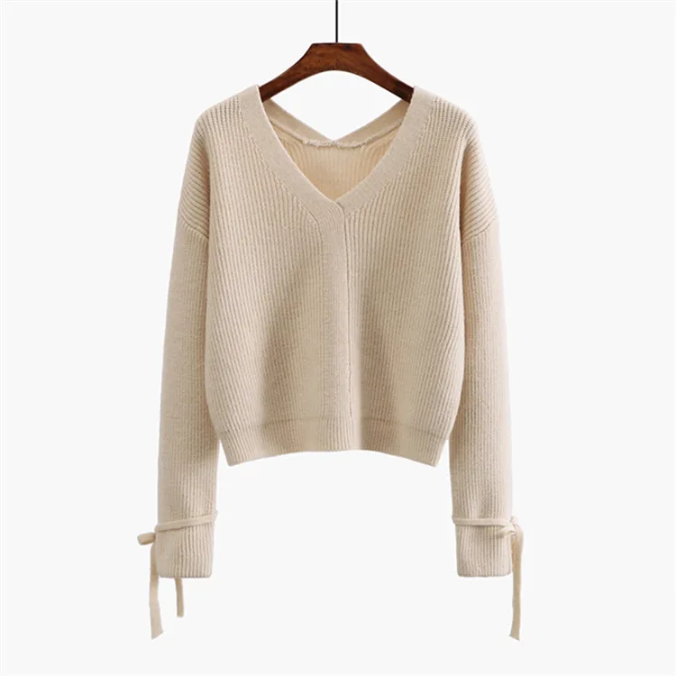 OMCHION Poleras Mujer 2018 Autumn Winter Deep V Neck Women Sweaters And Pullovers Harajuku Korean Knit Casual Bow Jumper LMM105 OMCHION Poleras Mujer 2018 Autumn Winter Deep V Neck Women Sweaters And Pullovers Harajuku Korean Knit Casual Bow Jumper LMM105