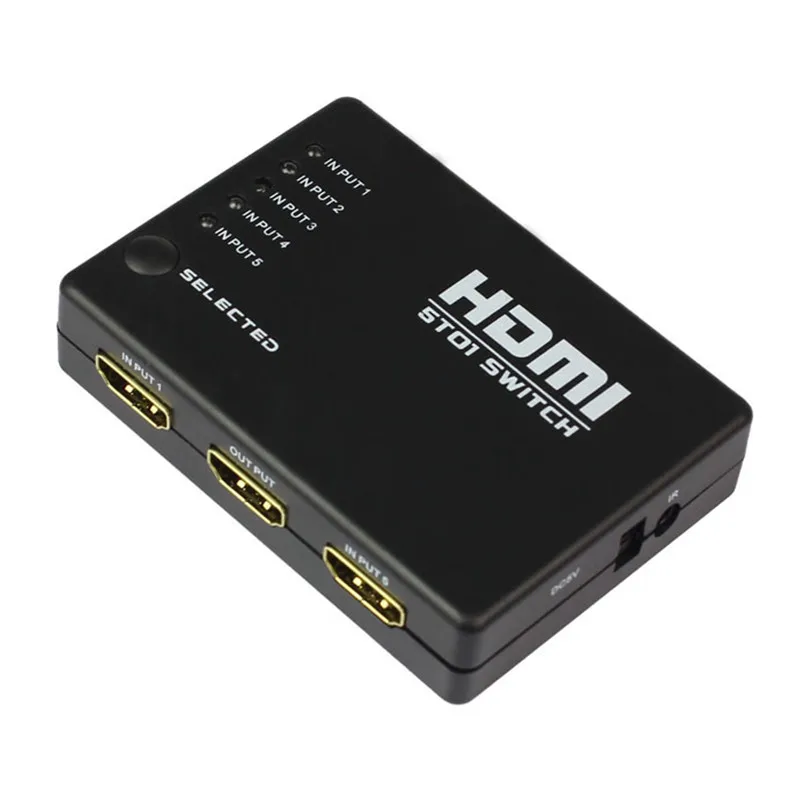 High Performance 1080p Full HD 5 Port HDMI Switch Switcher