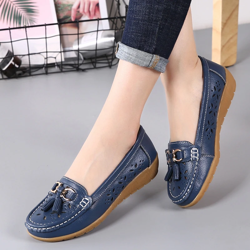 Women Flats Shoes Women Genuine Leather Shoes Woman Cutout Loafers Ballet Flats White 6M US Women Flats Shoes Women Genuine Leather Shoes Woman Cutout Loafers Ballet Flats White 6M US