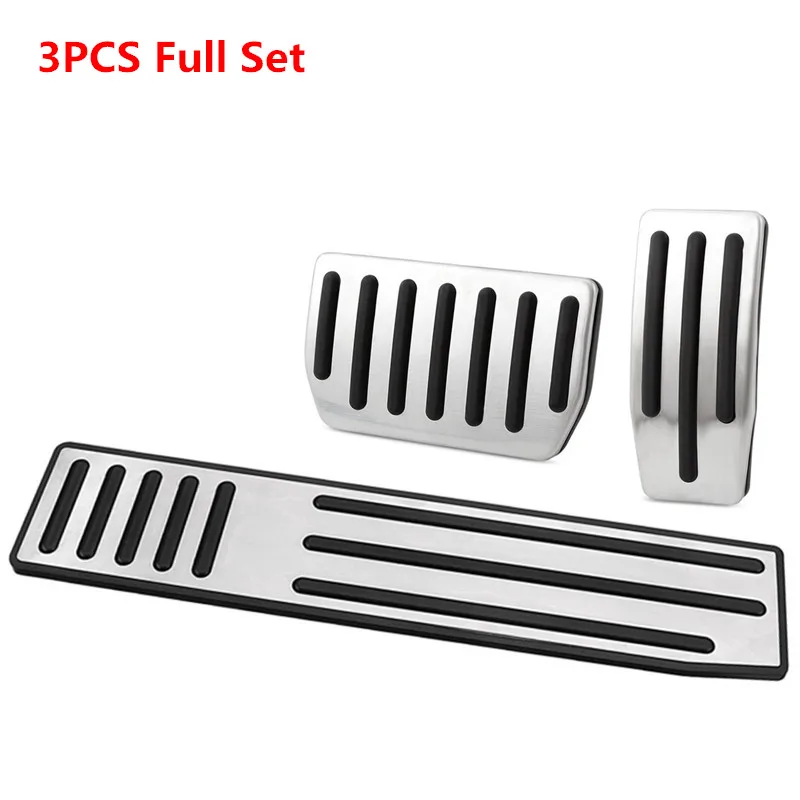 3PCS Full Set Подножка топливных тормозных педалей для Tesla модель S модель X Автомобильный интерьер педаль Крышка колодка для отделки мощность алюминиевый газ ускоритель ног - Название цвета: 3PCS Full Set