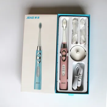

Seago Sonic Electric Toothbrush Pink Rechargeable Adults USB Inductive Charging acoustic wave toothbrush Whitening Healthy