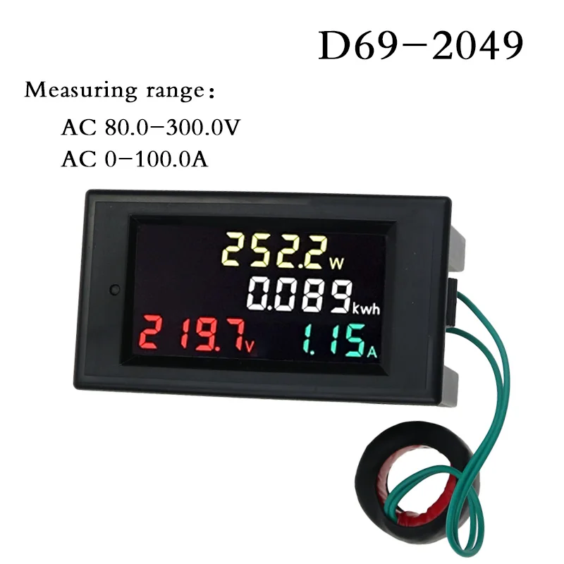 High quality d69 2049 hd color liquid crystal active power meter