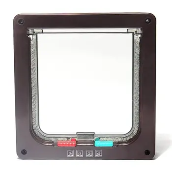 

Pet door hatch coffee 4 Positions for cat dog