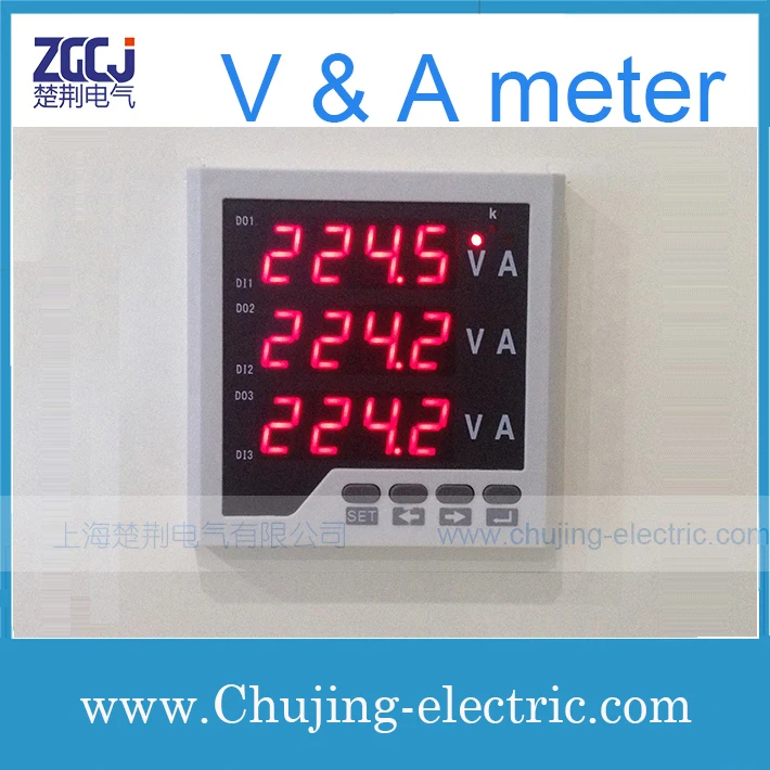 Free Shipping 3 Phase Ac A U0026v Meter Electric Power Meter