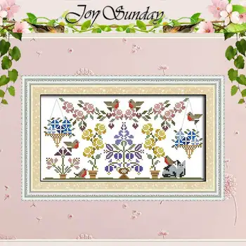 

Flowers, fruit and birds counted Cross Stitch 11CT 14CT Cross Stitch Set Wholesale DIY Cross-stitch Kit Embroidery Needlework