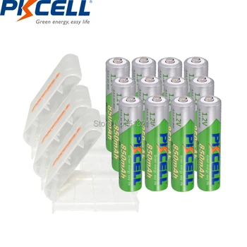 

12PCS PKCELL AAA 850MAH 1.2V NIMH rechargeable batteries LSD +3pcs Battery Storage Box holder for ni-mh AA/AAA battery