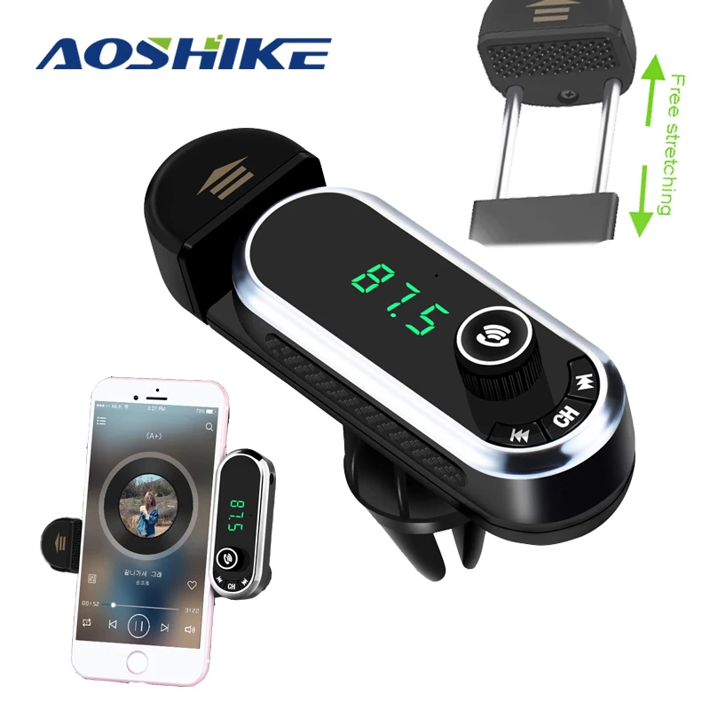 Aoshike Hands free Car Bluetooth FM Transmitter MP3 Player Mounted
