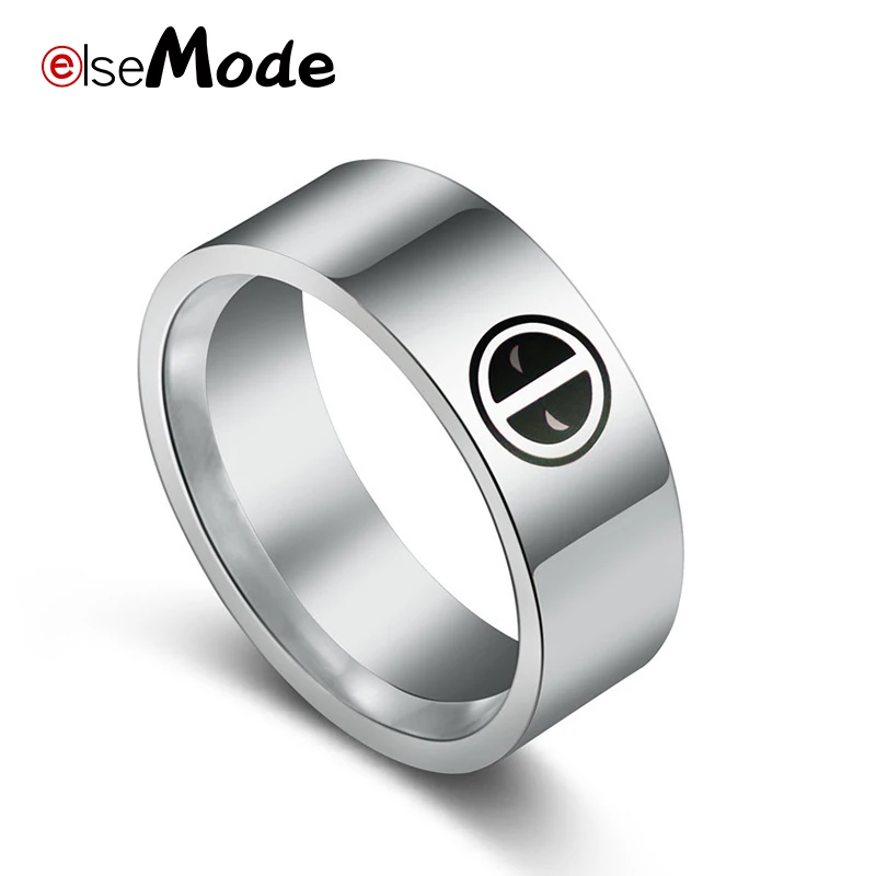 Кольцо ELSEMODE с черным дэдпулом 8 мм для Мужчин Ювелирные изделия мальчиков
