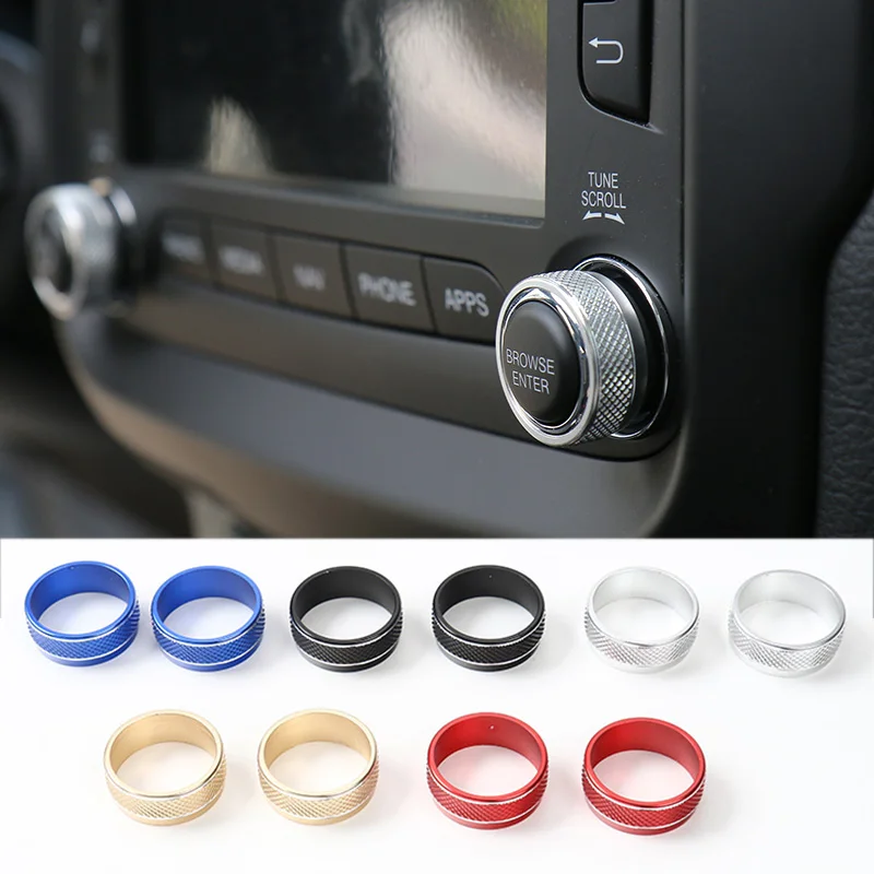 SHINEKA Car Interior Audio Sound CD Volume Tune Adjust Knob Switch Button Decoration Cover Ring for Jeep Renegade 2015-2018 | Автомобили и