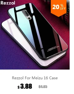 Чехол Rezzol для Meizu 16, закаленное стекло, задняя крышка для Meizu 16th, силиконовая рамка, жесткий глянцевый чехол для Meizu 16th Plus Capa