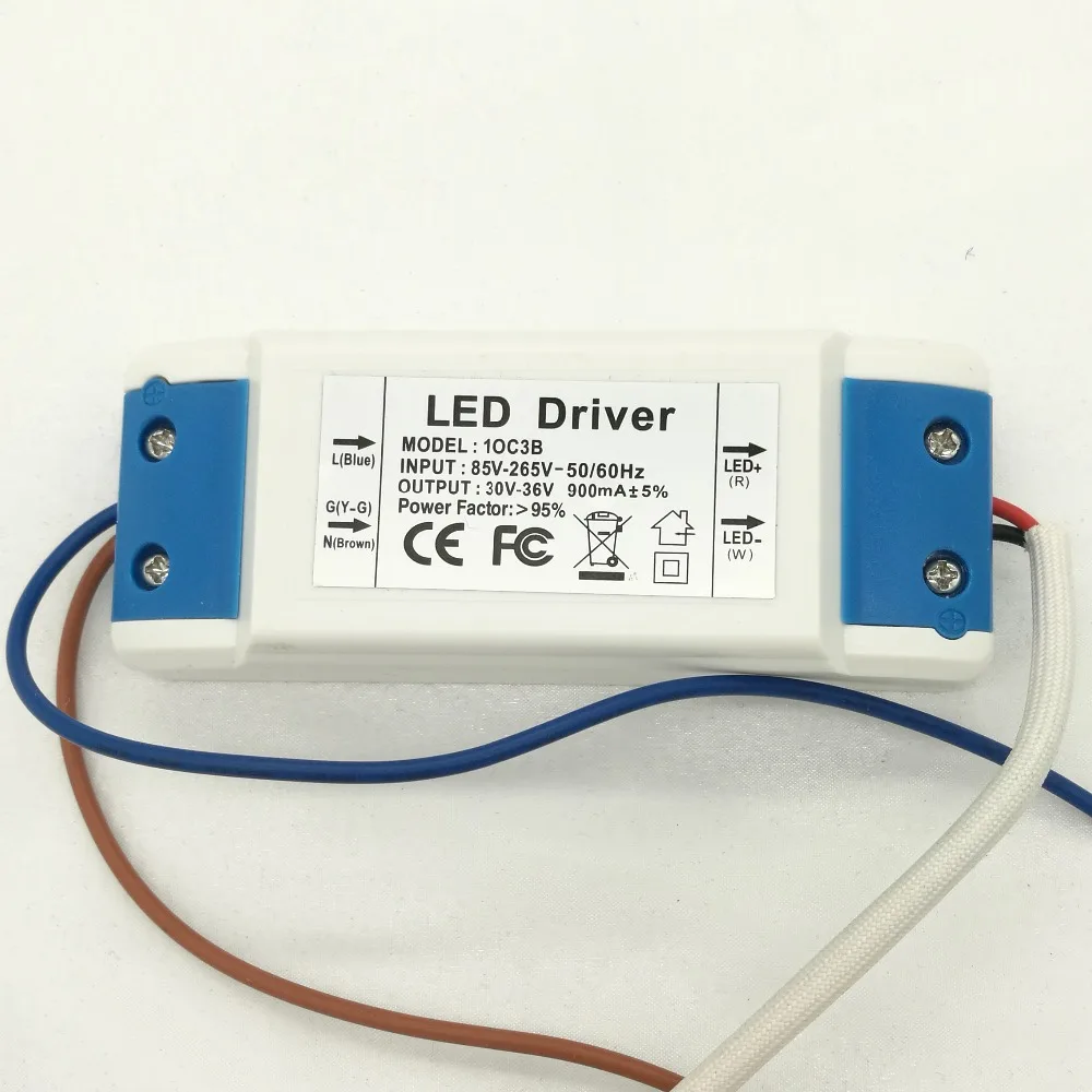 

Free shipping 30w led driver led light power supply for high power led lamp constant current 85-265V 900mA