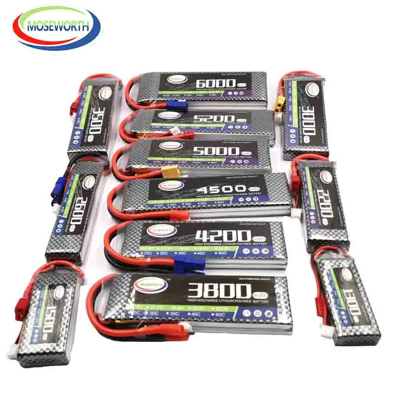 2S 7 4 V RC игрушка LiPo батарея 1500 2200 2800 3500 4200 5200 6000mAh 30C 40C 60C для радиоуправляемый