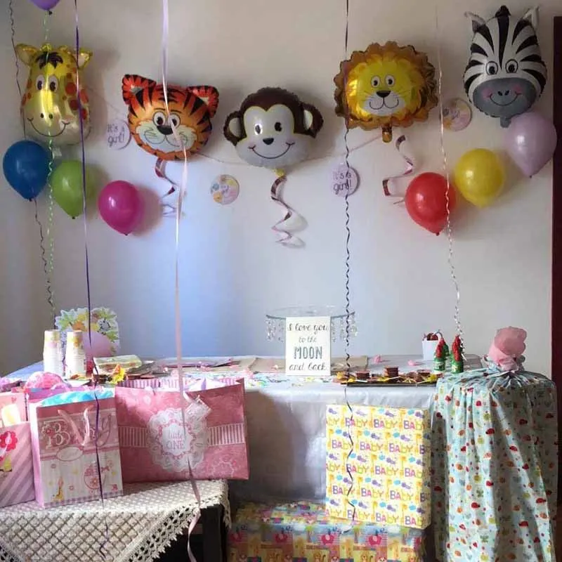 6 шт. воздушный шар в форме животного, сафари джунгли, тема для детей, первый день рождения, вечеринка для малышей, для мальчиков и девочек