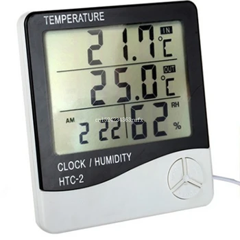 

50pcs Electronic Temperature Humidity Meter Indoor Room LCD Digital Thermometers Hygrometer Weather Station Alarm Clock