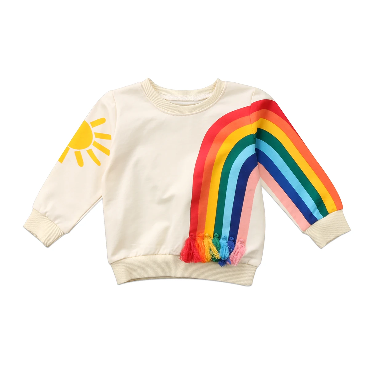 2017 Baby Girl Kid Rainbow T Shirt Long Sleeves Tops