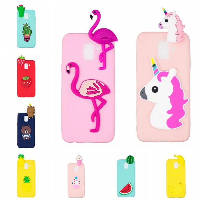 

For Samsung Galaxy A8 Plus 3D Cartoon Unicorn Panda Phone Cases Soft TPU Silicon Back Cover For Coque Samsung A8 Plus 2018 case