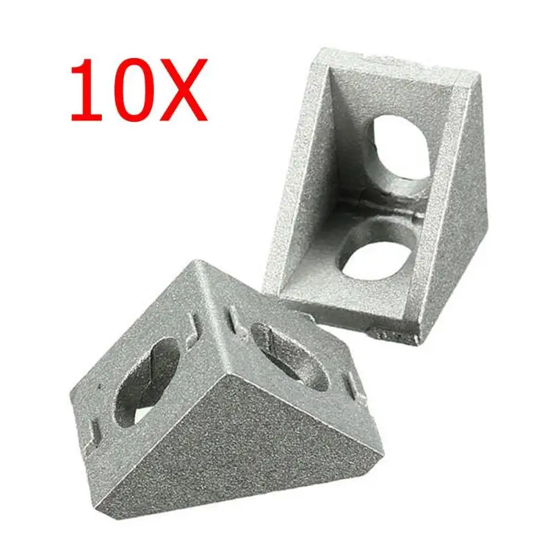 

10 pieces 2020 Aluminum Corner 20x20 L Shape Right Angle Bra Support Connector Extrusion Industrial Aluminum Profile
