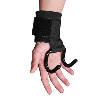 

2pcs Wrist Support With Hooks Anti-slip Adjustable Gloves Gym Fitness Weight Lifting Arms Strength Portable Training Strap Grip