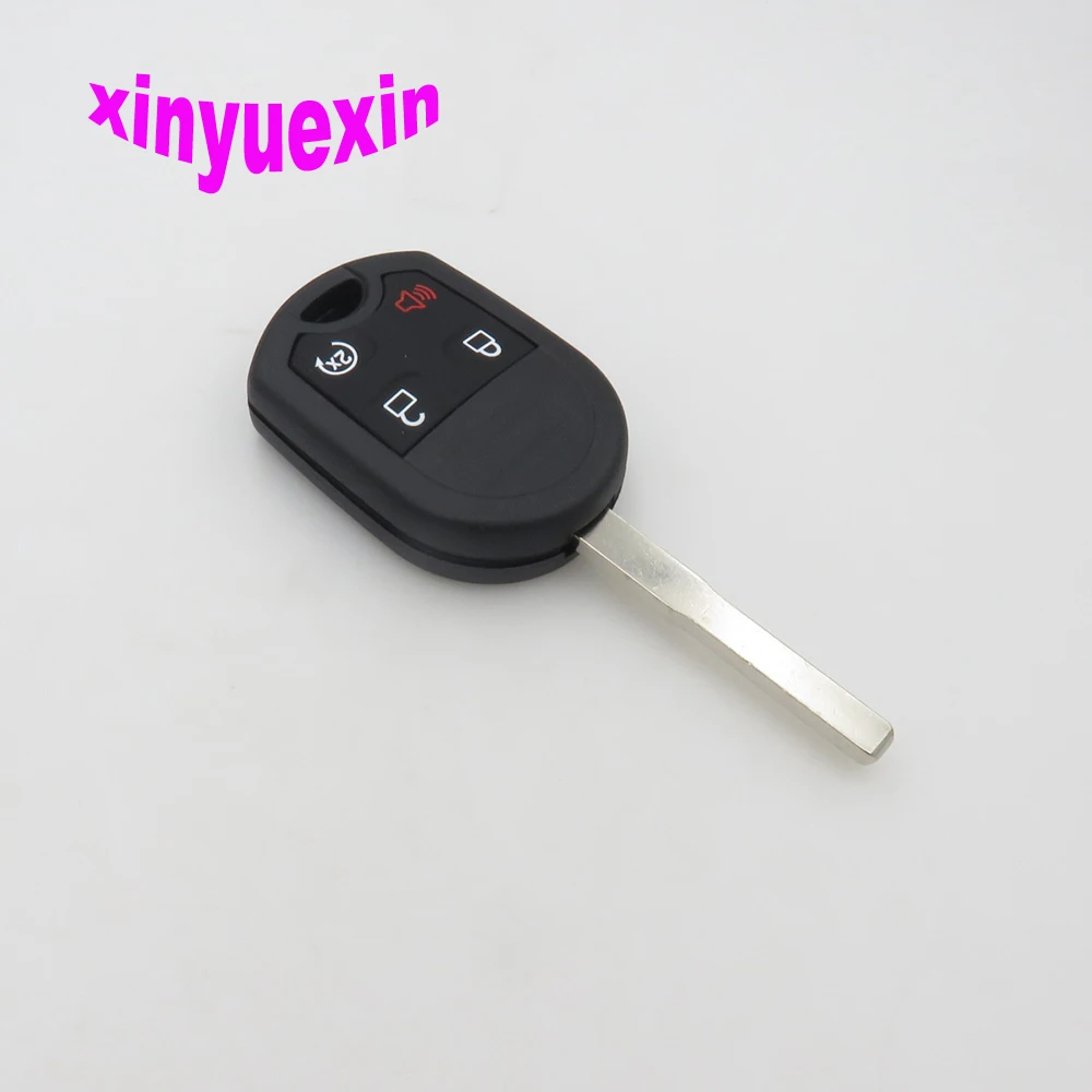 Xinyuexin Key Blade Uncut Transponder Chip Key Shell FOB Case For Ford 3+1 4 Buttons Replacement Key Shell FOB Case