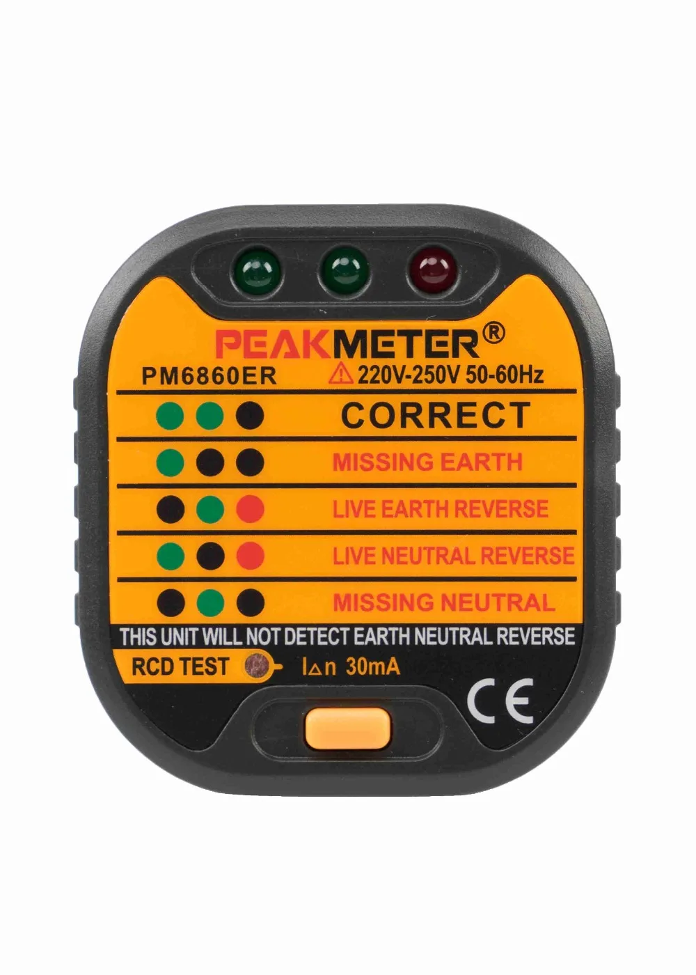 

Socket Tester PEAKMETER PM6860ER PM6860DR PM6860BG 110v/220V with GFCI RCD test Automatic electricity diagnostic detector tester