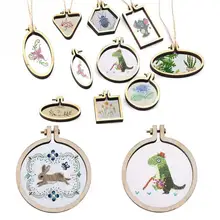 Mini broderie cerceau en bois broderie cadre petite main couture cerceau croix encadrement cerceau bois boucle d'oreille bricolage cadeau(China)