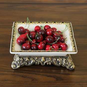 

European retro ceramic ashtray American resin candy dish small fruit dish New Chinese creative decorative ornaments lo911443