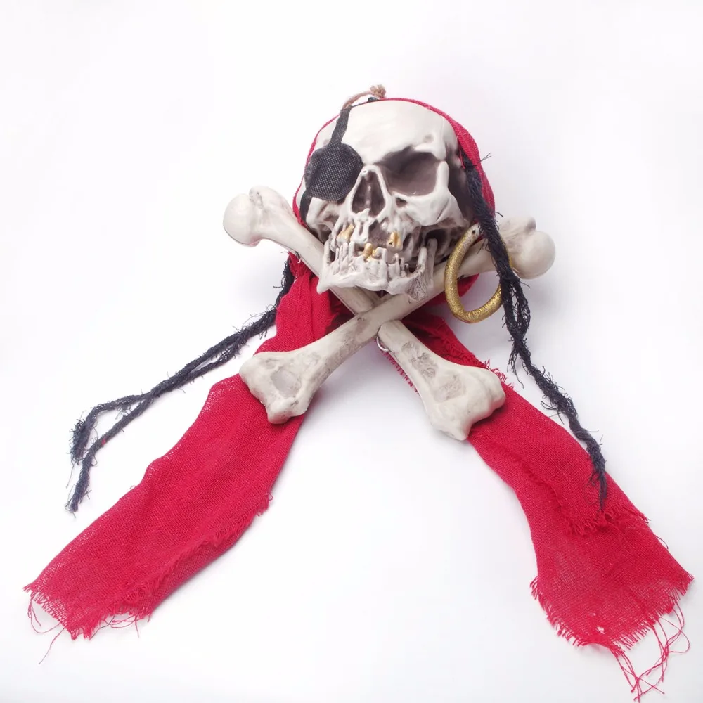 Hot Halloween Horreur Zombie Crâne Tête Suspendus Sanglante Fantôme Eyed Pirate Crâne Tête Maman pour Échapper à La Maison Hantée