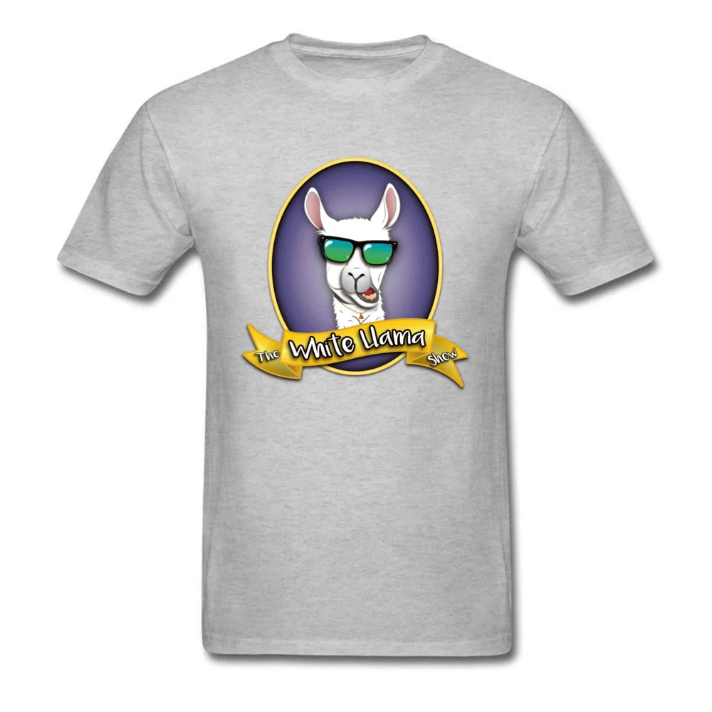 The White Llama Show T Shirt for Men Casual Autumn Tees Short Sleeve Funny Simple Style Clothing Shirt Crewneck 100% Cotton The White Llama Show grey