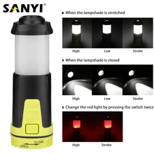 Sanyi Складная Походная лампа 5-Mode светодиодный магнитный фонарик Рабочий фонарь с крючком фонари портативный фонарь наружный аварийный фонарь AAA