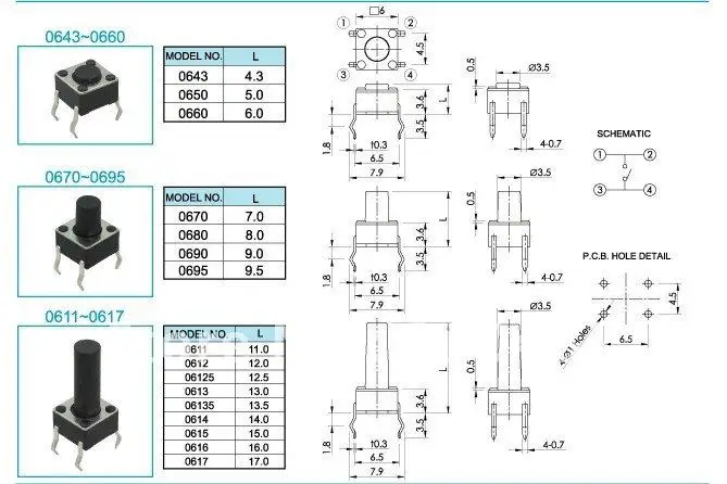 200 pcs Tact Switches Tactile Switch Micro Pushbutton ... limit switch wiring schematic 