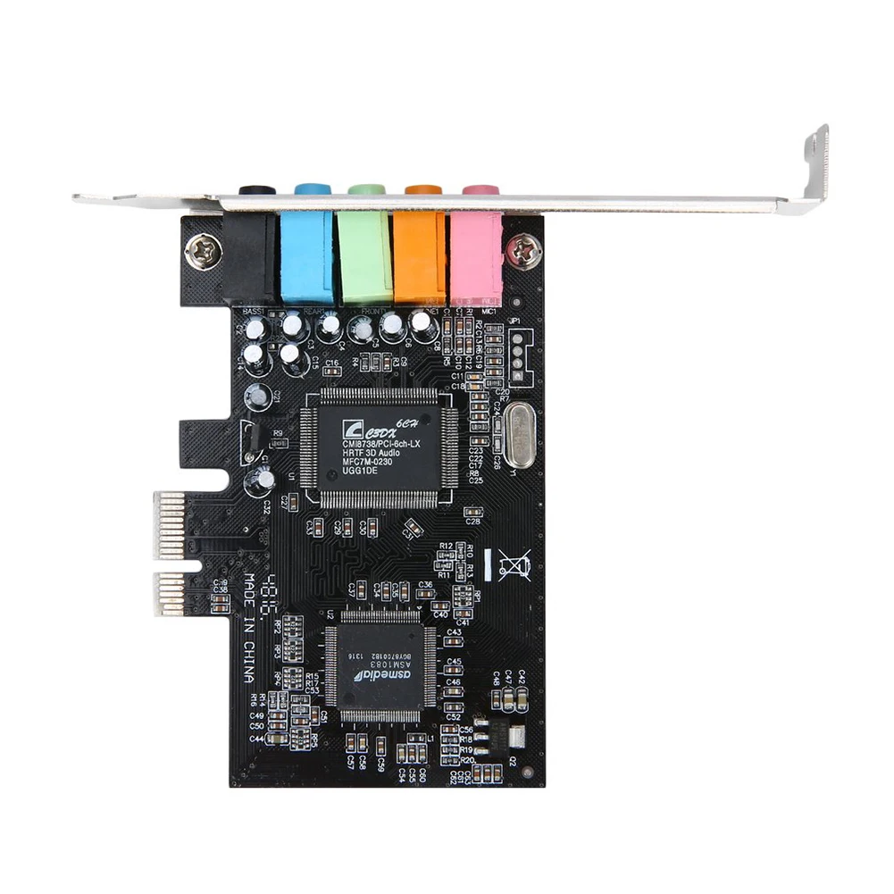 PCI 32-bit Express x1 PCI-E 5.1ch CMI8738 Internal Audio Digital Sound Card - Цвет: Черный