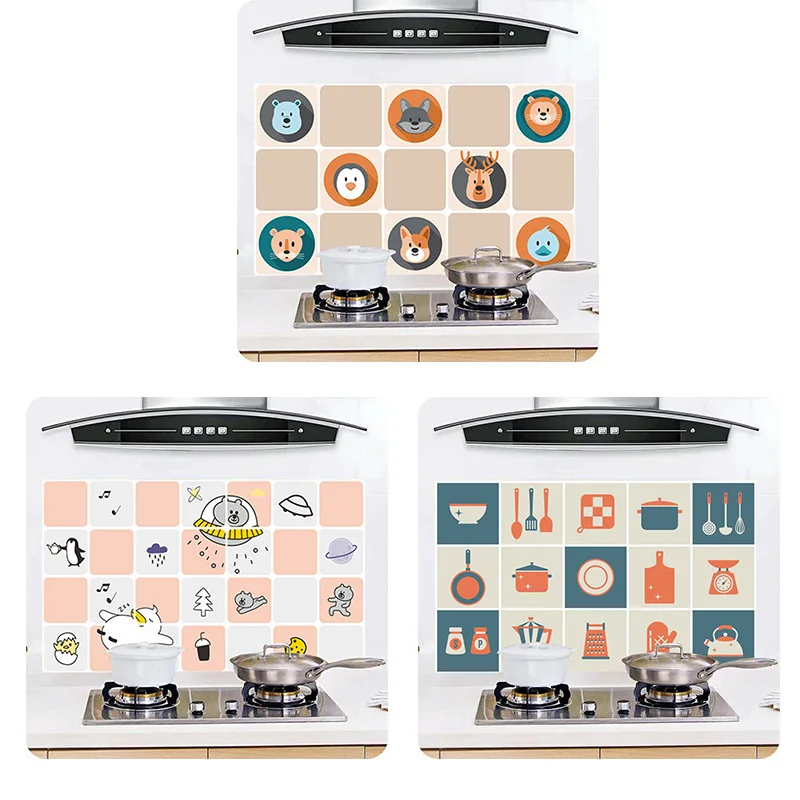 Wall Stickers Oil-proof Paste Stove Bedroom Kitchen Decor Waterproof Self-adhesive Wallpaper For Living Room TV Backdrop Decor
